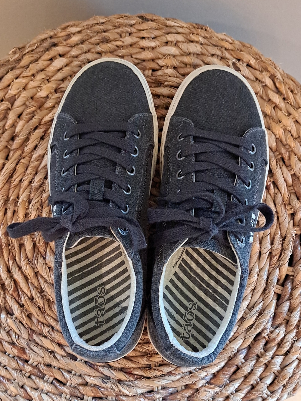 Taos Womens Plim Soul Grey Canvas Athleisure/Casual/Preppy Low Sneakers 7 - Picture 6 of 8